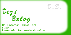 dezi balog business card