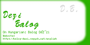 dezi balog business card